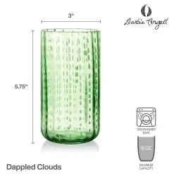 Darbie Angell Dappled Clouds Seafoam Set of 4 Highball Glasses