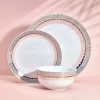 Darbie Angell Golden Charm Metallic 12 Piece Dinnerware Set, Service for 4