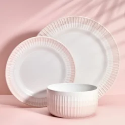 Darbie Angell Rising Up Blush 12 Piece Dinnerware Set, Service for 4