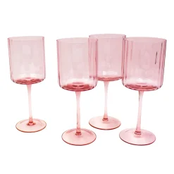 Darbie Angell Set of 4 Prismatic Blush Wine Glasses