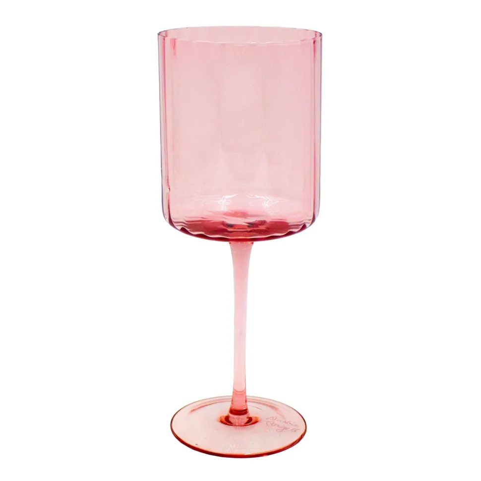 Darbie Angell Set of 4 Prismatic Blush Wine Glasses