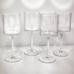 Darbie Angell Set of 4 Prismatic Wine Glasses