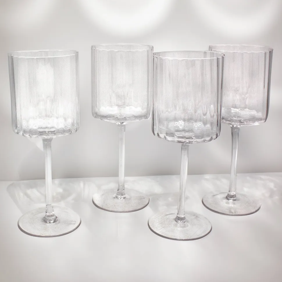 Darbie Angell Set of 4 Prismatic Wine Glasses