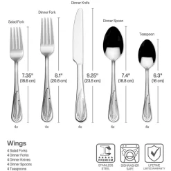 Darbie Angell Wings 20 Piece Flatware Set, Service for 4
