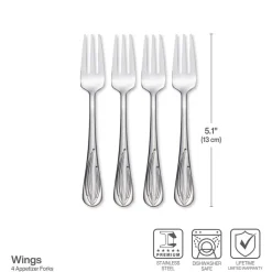 Darbie Angell Wings Set of 4 Appetizer Forks