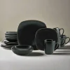 Decker Black 16 Piece Dinnerware Set, Service for 4