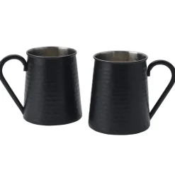 Drew and Jonathan Hammered Black Set of 2 Beer Mugs