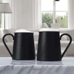 Drew and Jonathan Hammered Black Set of 2 Beer Mugs