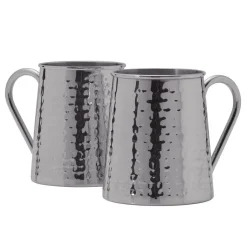 Drew and Jonathan Stainless Hammered Set of 2 Beer Mugs