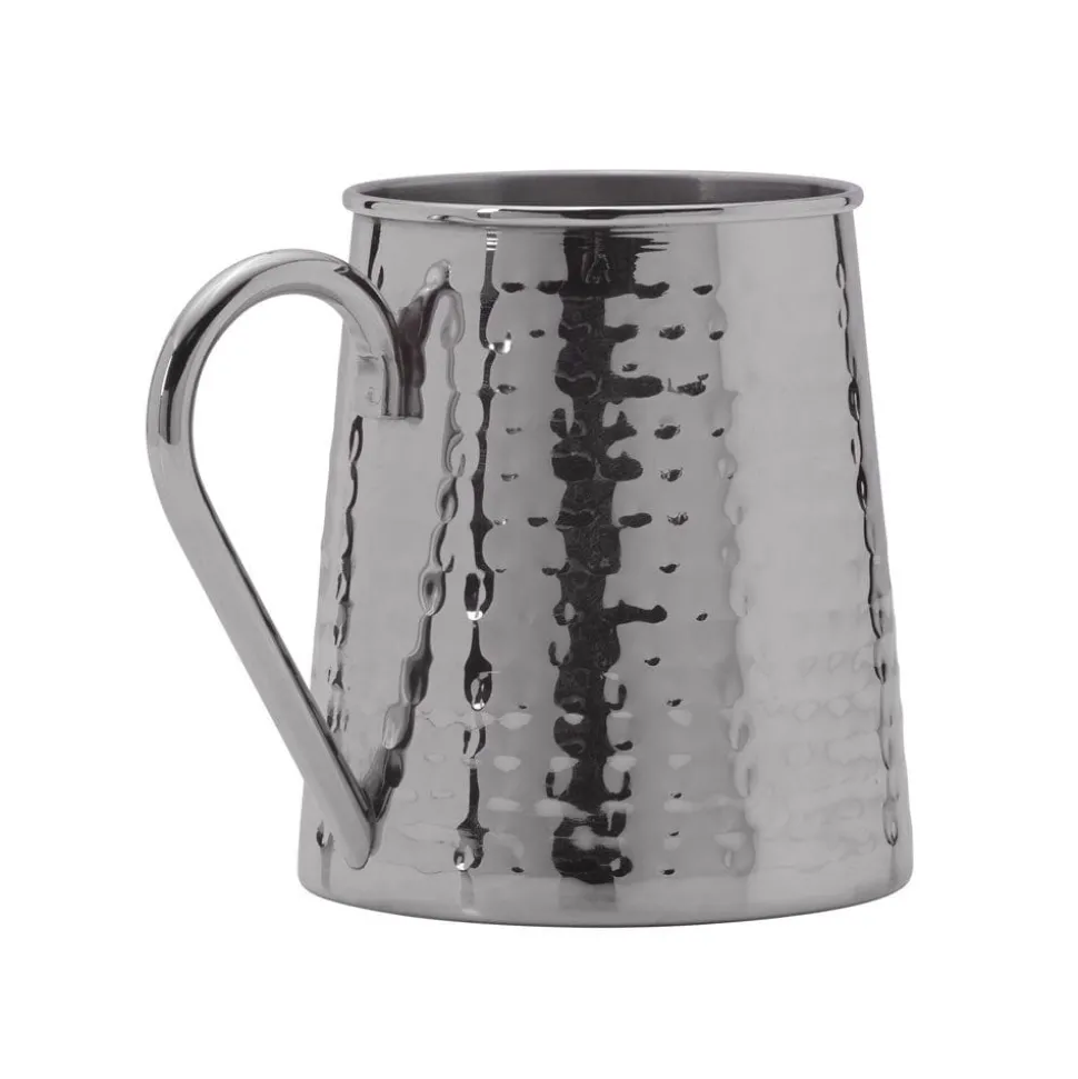 Drew and Jonathan Stainless Hammered Set of 2 Beer Mugs