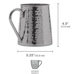 Drew and Jonathan Stainless Hammered Set of 2 Beer Mugs