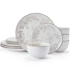 Enchanted Bloom 12 Piece Dinnerware Set, Service for 4