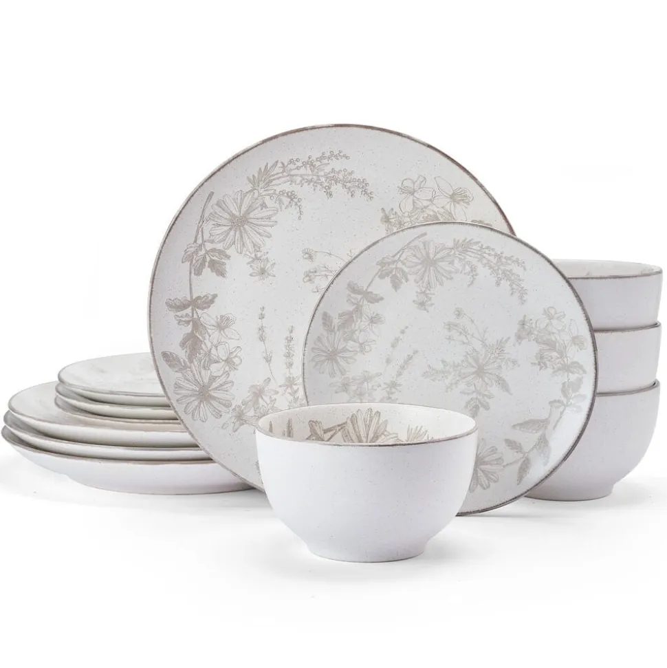Enchanted Bloom 12 Piece Dinnerware Set, Service for 4
