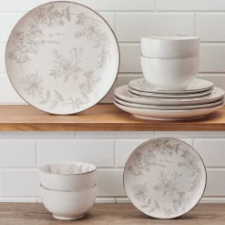 Enchanted Bloom 12 Piece Dinnerware Set, Service for 4