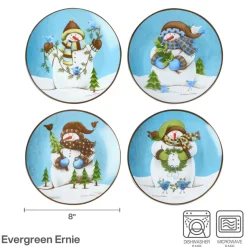 Evergreen Ernie Set of 4 Salad Plates