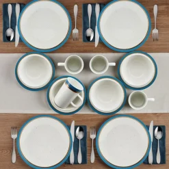 Ezra Blue 16 Piece Dinnerware Set, Service for 4