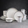 Ezra Grey 16 Piece Dinnerware Set, Service for 4