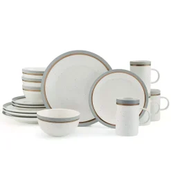 Ezra Grey 16 Piece Dinnerware Set, Service for 4