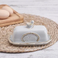 Farmhouse Hen Covered Butter Dish