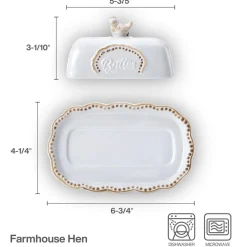 Farmhouse Hen Covered Butter Dish