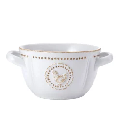 Farmhouse Hen Double Handled Bowl