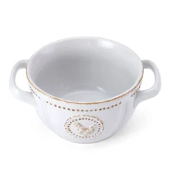 Farmhouse Hen Double Handled Bowl