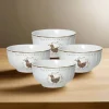 Farmhouse Hen Set of 4 Fruit Bowls