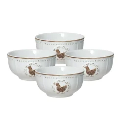Farmhouse Hen Set of 4 Fruit Bowls