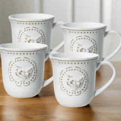 Farmhouse Hen Set of 4 Mugs