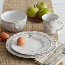 Farmhouse Hen Set of 4 Soup Cereal Bowls