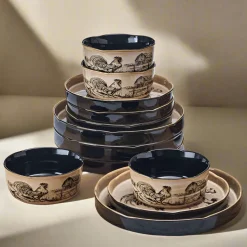 Farmyard Rooster 12 Piece Dinnerware Set, Service for 4