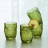 Fitz and Floyd Villa Palm Set of 4 Double Old Fashioned Glasses