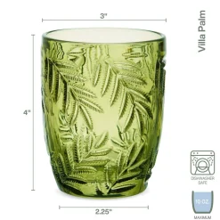 Fitz and Floyd Villa Palm Set of 4 Double Old Fashioned Glasses