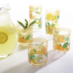 Fitz and Floyd Vintage Vibe Double Old Fashioned Glasses Set of 4
