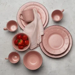 Flamingo Pink 16 Piece Dinnerware Set, Service for 4