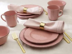 Flamingo Pink 16 Piece Dinnerware Set, Service for 4