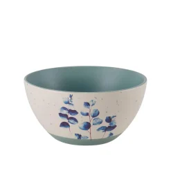 Floral Blue Set of 6 Soup Cereal Bowls, Assorted