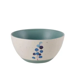 Floral Blue Set of 6 Soup Cereal Bowls, Assorted