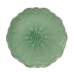 French Lace Set of 4 Green Salad Plates