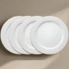 French Lace Set of 4 White Dinner Plates