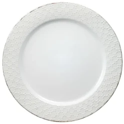 French Lace Set of 4 White Dinner Plates
