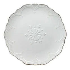 French Lace Set of 4 White Salad Plates