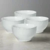 French Lace Set of 4 White Soup Cereal Bowls