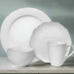 French Lace White Dinnerware Set