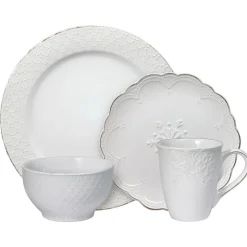 French Lace White Dinnerware Set