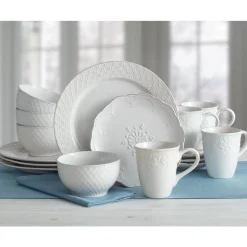 French Lace White Dinnerware Set