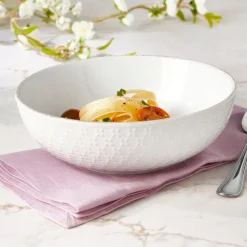 French Lace White Individual Pasta Bowl