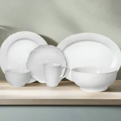 French Lace White Service for 8 with Serveware