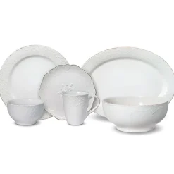 French Lace White Service for 8 with Serveware