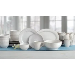 French Lace White Service for 8 with Serveware